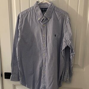 Ralph Lauren white and blue striped shirt 16 1/2 32/33